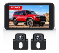 AUTO-VOX 2 Rückfahrkamera Kabellos：5" Monitor,Dual-Channel, 1080P HD & Farbnachtsicht, 30-Minuten Installation, IP69K-Wasserschutz Funk Rückfahrkamera Für SUV, Pickup und Auto