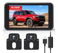 AUTO-VOX 2 Rückfahrkamera Kabellos：Mit 5" USB-Monitor, Dual-Split-Screen, 1080P HD & Farbnachtsicht, 30-Minuten Installation, IP69K-Wasserschutz Funk Rückfahrkamera Für SUV, Pickup und Auto