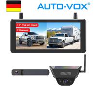 AUTO-VOX 2 Solar Rückfahrkamera Kabellos mit 7.2" DVR 1080P Monitor Einparkhilfe