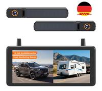 AUTO-VOX 2X Solar Rückfahrkamera Kabellos Mit 7.2" 1080P DVR Monitor LKW RV BUS