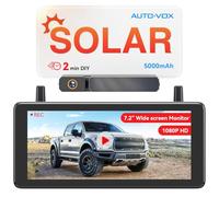 AUTO-VOX 7.2" DVR Portable Solar Rückfahrkamera Kabellos : 2Min Schnellinstallation, 1080P HD, IP69K Wasserdicht Rückfahrkamera Funk für Auto, LKW, Wohnmobil, Anhänger