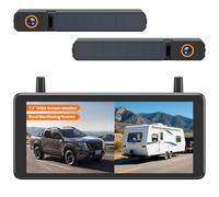 AUTO-VOX 7,2" DVR Solar Rückfahrkamera Kabellos, 2Min Schnellinstallation, 1080P Batteriebetriebene, Unterstützt 2 Kanäle, IP69K Wasserdicht Rückfahrkamera Funk für PKW/SUV/Transporter/LKW/Anhänger