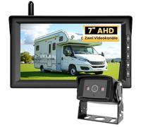 AUTO-VOX 7" HD Rückfahrkamera Kabellos: Einfache Installation & Stabiler Empfang, 150° Weitwinkel Rückfahrkamera mit Klarer Nachtsicht, Split-Screen-Monitor für LKW, Van, Wohnmobile, Anhänger
