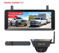 AUTO-VOX Dual Solar Rückfahrkamera Kabellos 7,2" 1080P Monitor Aufnahmefunktion