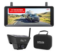 AUTO-VOX Magnetische Solar Rückfahrkamera Kabellose: 1 Min Installation, 1080P HD Zwei-Kanal mit Aufnahmefunktion,für Wohnmobile, LKW, Anhänger,7.2" singlecam Magnetic