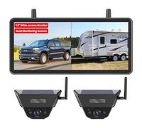 AUTO-VOX Magnetische Solar Rückfahrkamera Kabellose: 1 Min Installation, 1080P HD Zwei-Kanal mit Aufnahmefunktion,für Wohnmobile, LKW, Anhänger, 7.2" 2cam Magnetic