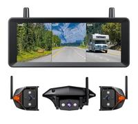 AUTO-VOX Rückfahrkamera Kabellos System für Wohnmobile：7,2" HD Bietet Ansichten Nach Hinten Seite Dreifach Geteilter Bildschirm, Infrarot-Nachtsicht, DVR-Aufnahme, Rückfahrkameras für Wohnwagen