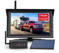 AUTO-VOX Solar Echt Kabellos Rückfahrkamera Set mit IR Nachtsicht, 1080P Funk Digital Rückfahrkamera mit 7" Split-Screen Monitor für LKW, Wohnmobil, Wohnwagen, Anhänger, Van, Bus(Solar4)