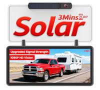 AUTO-VOX Solar Rückfahrkamera Kabellos 7,2" HD Split-Screen | Dual-Antenne Signal, 3Mins Installation, HD 1080P, DVR-Aufnahme Rückfahrkameras für Auto, LKW, Wohnmobile, Anhänger