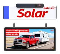 AUTO-VOX Solar Rückfahrkamera Kabellos: 7,2" HD Split-Screen, Dual-Antenne Signal-Upgrade, 3Mins Installation, 1080P Farbnachtsicht, DVR-Aufnahme Rückfahrkameras für Auto, LKW, Wohnmobile, Anhänger
