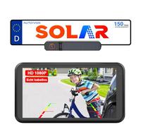 AUTO-VOX Solar Rückfahrkamera Kabellos mit 5" 1080P Monitor: 5000mAh Akku 2 Mins DIY Installation & Dual-Split Funk Rückfahrkamera, IP69K Wasserdicht Rückfahrkameras für Auto, LKW, Van, SUV, Wohnmobil