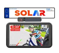 AUTO-VOX Solar Rückfahrkamera Kabellos mit 5" 1080P Monitor: 5000mAh Akku 2 Mins DIY Installation & Dual-Split Funk Rückfahrkamera, IP69K Wasserdicht Rückfahrkameras für Auto, LKW, Van, SUV, Wohnmobil