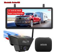 AUTO-VOX Solar Rückfahrkamera Magnetische Kabellos mit 7,2" 1080P DVR Monitor