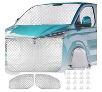 Auto Windschutzscheiben Abdeckung für Ford Transit Custom 2012-2024, 3 Stück Innen Auto Sonnenschutz Frontscheibenabdeckung, Front- & Seitenfenster Sonnenschutz mit Saugnäpfen