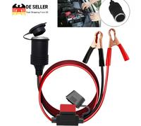 Auto Zigarettenanzünder Steckdose zu Batterie Krokodilklemmen Adapter 12V/24V