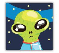 Autoaufkleber Alien Kopf K2421 Toon Comic Sticker-12cm