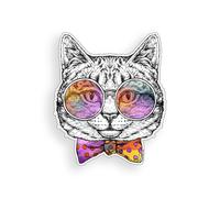 Autoaufkleber Katze Fliege Krawatte süß Sonneglasses Kitty Z244 Sticker 12cm