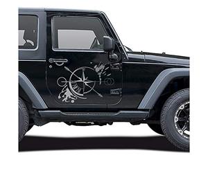 Autoaufkleber Kompass Offroad Windrose Sticker Folie für Auto Motorrad Wohnwagen Wohnmobil Anhänger Aufkleber Selbstklebend Kfz Zubehör KX060 (Silber Glanz, Design 3 groß)