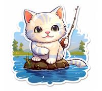 Autoaufkleber Sticker Angler Katzen Aufkleber