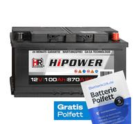 Autobatterie 12V 100Ah PKW Batterie Starterbatterie statt 88 90 92 92 105 110Ah