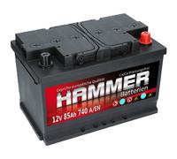 Autobatterie 12V 85Ah 740A EN HAMMER Starterbatterie ersetzt 74Ah 75Ah 77Ah 80Ah
