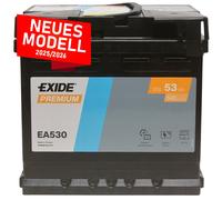 Autobatterie 53AH 12V 540A/EN Exide EA530 statt 44Ah 45Ah 50Ah 51Ah 52Ah 55Ah