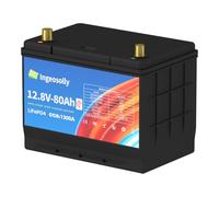 Autobatterie 80Ah LiFePO4 12V Start Stop Starterbatterie, CCA1300 Kfz Batterie, Pkw Batterie Starterbatterien Lithium-Eisenphosphat Battery tiefe Zyklus Grade A Zelle Auto Batterien (Left +, Right -)