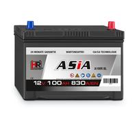 Autobatterie PKW 12V 100Ah 830A/EN ASIA Japan Pluspol Rechts Starterbatterie 95A
