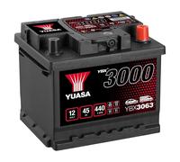 Autobatterie YBX3063 12V 45Ah 425A Yuasa SMF 207X175X175mm