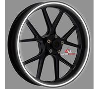 Autodomy Felgenrandaufkleber Reflektierend Komplettset für 2 Räder von 15" bis 19" Zoll Sport Design | Felgen Aufkleber Motorrad Tuning (Reflektierend Weiß/Silbern, Breite 10 mm)