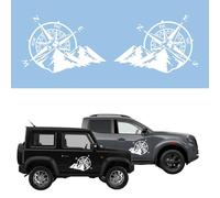 Autodomy Kompass Off Road Windrose Aufkleber Paket 2 Stück | Kompass Aufkleber Wohnmobil und Auto oder Motorrad (Weib, 27 x 19 Cm)