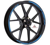Autodomy Motorrad Felgenaufkleber Komplettset | Felgenrandaufkleber für 2 Räder 15" bis 19" Zoll | Felgen Aufkleber Motorrad Tuning | Felgenaufkleber Motorrad Racing Design (Hellblau)