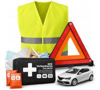 autogadget 3 in 1 - Verbandskasten & Warnweste & Warndreieck - Geprüft & aktuelle Norm - Autozubehör Set 2027 - KFZ Verbandskasten Pkw Set- Auto Erste Hilfe Pannenset & Unfall (3 in 1 Set)