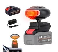 Autoheizung Anti-Fog 220V Auto-Heizung, Drahtloser Tragbarer Heizlüfter - 2 Heizstufen 30-80°C, Autoheizung ZigarettenanzüNder, Anti-Kipp, Autoscheibenheizung Für Werkstatt & Innen (1 Batterie)