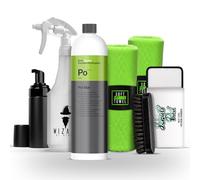 autopflege Textil- Leder- & Alcantarareiniger Set | Koch Chemie Pol Star 1l + Sprühflasche + Schaumspender + Scrub Pad + Bürste + 2X Mikrofasertuch | Textilreiniger Lederreiniger Polsterreiniger