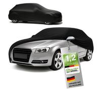 WALSER Premium Abdeckung Auto Indoor Stretch Plus Qualitätssieger Sehr Gut* Autoabdeckung Winter Autogarage Abdeckung Autoplane Winter Autogarage Abdeckung Winter Abdeckplane Kombi Größe 4 schwarz