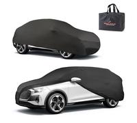 WALSER Premium Abdeckung Auto Indoor Stretch Plus Qualitätssieger Sehr Gut* Autoabdeckung Winter Autogarage Abdeckung Autoplane Winter Autogarage Abdeckung Winter Abdeckplane SUV/Van Größe 8 schwarz