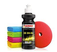 Autopolitur Set: Sonax Profiline Ex 04-06 Schleifpolitur (250ml) - Optimale Kratzerentfernung, beeindruckenden Tiefenglanz & nie dagewesene Farbauffrischung - Auto polieren, Heavy Cut | 6-teilig