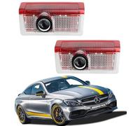 AutoQi Für Mercedes W176 W177 W205 S205 W212 W213 W242 W246 W247 W166 LED Projektor Einstiegsbeleuchtung Tür Logo Laser Türlicht, 2 STK (Stern + A.M.G)