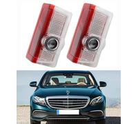 AutoQi Für Mercedes W176 W177 W205 S205 W212 W213 W242 W246 W247 W166 LED Projektor Einstiegsbeleuchtung Tür Logo Laser Türlicht, 2 STK (Stern + Schriftzug)