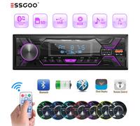 Autoradio 1DIN mit Bluetooth TF Freisprech 7 Farben MP3 Player USB SD FM CD Aux