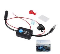 Autoradio Antennenverstärker Universell 12V Auto FM Signal Booster Antennenverstärker, 25dB Hohe Verstärkung mit Geringem Rauschen, für FM Radio, mit Kleber und Roter Clip, Fahrzeuguniversell