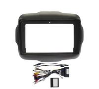 Autoradio-Blendenrahmen Für Jeep Für Renegade 2014-2021 9-Zoll-Einbaurahmen Mit CAN-Bus-Box-Adapter Für Android-Autoradio(Frame Cable Canbus)
