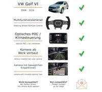 Autoradio Einbaupaket für Alpine INE-W611D kompatibel mit Golf VI + PDC, Rückfahrkamera, Linien beweglich | Navigationssystem CD-/DVD-Laufwerk