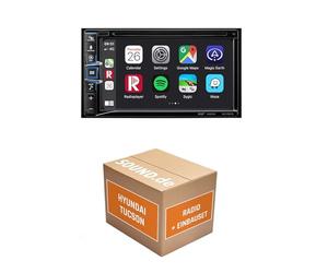 Autoradio Einbaupaket für Alpine INE-W611D kompatibel mit Hyundai Tucson TL + Rückfahrkamera | Navigationssystem CD-/DVD-Laufwerk