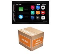Autoradio Einbaupaket für ESX VMX700DAB kompatibel mit Mazda3 BK + Multifunktionslenkrad | CarPlay Wireless Android Auto Wireless Bluetooth