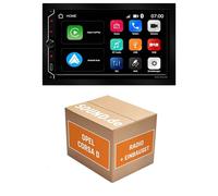 Autoradio Einbaupaket für ESX VMX700DAB kompatibel mit Opel Corsa D Champagner | CarPlay Wireless Android Auto Wireless Bluetooth