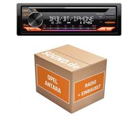 Autoradio Einbaupaket für JVC KD-DB922BT kompatibel mit Opel Antara mit Lenkradfernbedienung Schwarz | Bluetooth Telefonieren Audiostreaming