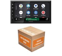 Autoradio Einbaupaket für Kenwood DMX6523DABS kompatibel mit Mitsubishi ASX + Rückfahrkamera | CarPlay Wireless Android Auto Wireless