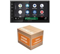Autoradio Einbaupaket für Kenwood DMX6523DABS kompatibel mit Nissan Qashqai J10 + Multifunktionslenkrad | CarPlay Wireless Android Auto Wireless